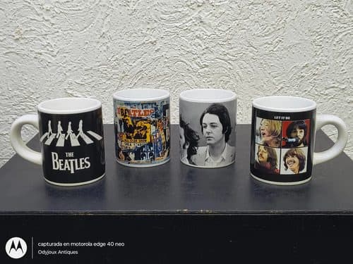 Colección Mini Tazas The Beatles Apple Corps 2012 4pack Orig Blanco The Beatles