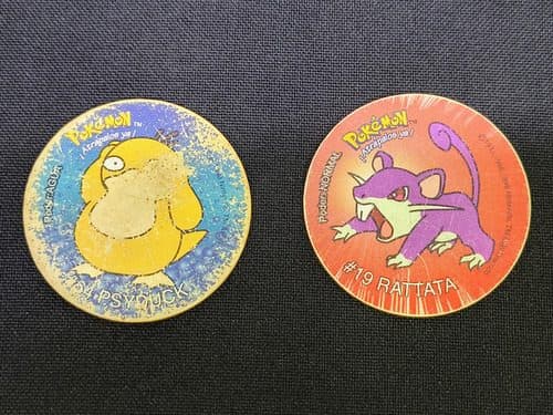 Lote Tazos Pokémon 1 #19 Rattata Y #54 Spyduck 1998 Original — Coleccionables vintage, años 90s