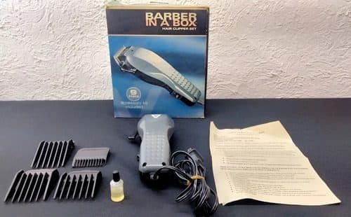 Rasuradora Eléctrica Cabello Barber In A Box Vintage No Sirv Gris Oscuro — Decoración vintage