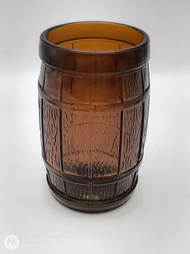Vaso Barril Tarro Vintage Vidrio Ámbar Retro Año 70's 200ml Ámbar