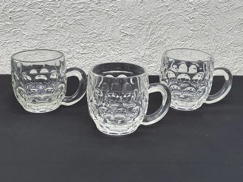 Set Tarros De Cerveza Cristal Grueso Vintage 3-pack 350ml Transparente — Decoración vintage