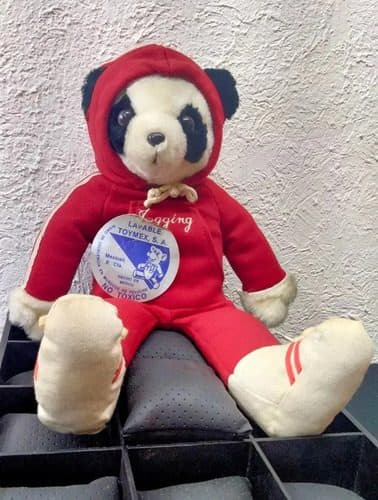 Oso De Peluche Deportista Sudadera Roja Toymex Vintage 40cm Rojo — Coleccionables vintage
