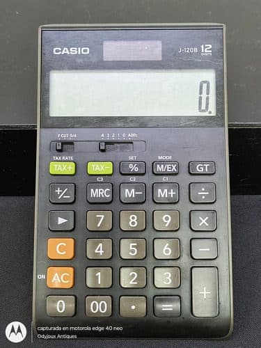 Calculadora Casio Solar J-120b 12 Dígitos Funcionando Orig Negro
