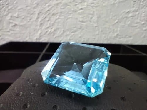 Piedra Aguamarina Sintética 1.8cm Cuadrada Para Montar Azul Claro — Coleccionables vintage