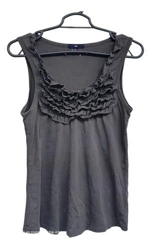 Blusa Sin Mangas Gap Talla Xs Cuello Redondo Olanes Original Gris Oscuro Lisa Xs — vintage México