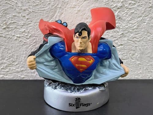 Superman Tapa Busto D Superman Vaso Six Flags Dc Comics Orig — Coleccionables vintage