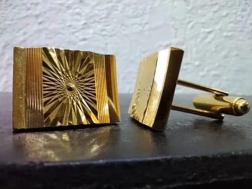 Mancuernillas Hickok Doradas Vintage 90's Usado Original Dorado
