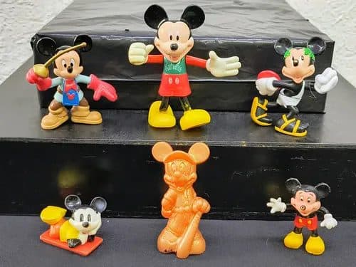 Set Figuras Mickey Mouse Walt Disney World 6pz Vintage Orig