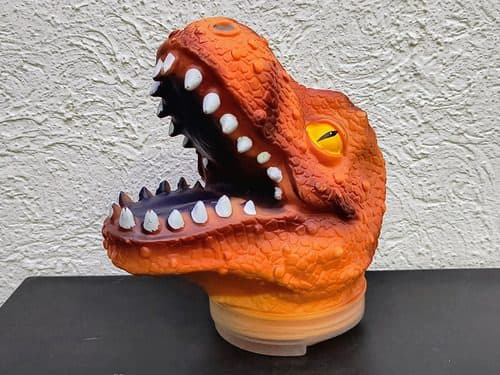 Marioneta De Mano Cabeza Dinosaurio Plástico Flexible Usado — vintage México