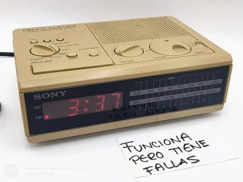 Radio Reloj Digital Sony Dream Machine Icf-c2w Am/fm 2 Bands Beige
