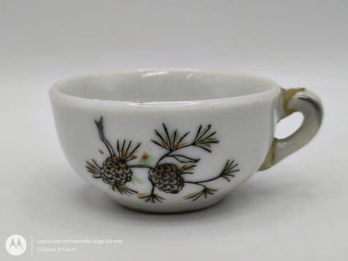 Mini Taza China De Porcelana Vintage D Colección Con Detalle Blanco Mini Taza China De Porcelana Vintage De Colección 3cm Con Detalle