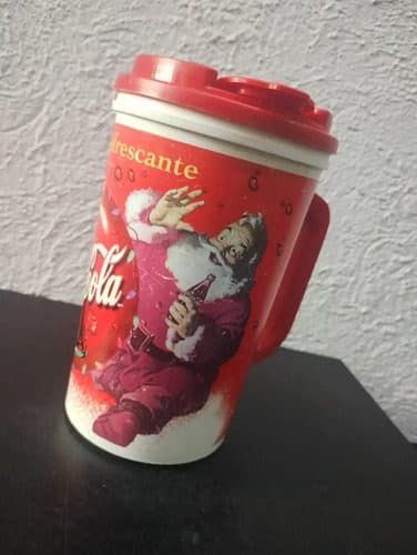 Vaso/termo Gigante Coca Cola Santa Claus Con Tapa 90's Rojo Y Blanco Santa Claus