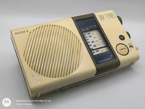Radio Sony Tap Tunes Cf-s76w Fm/am/tv Vintage 80's Funciona Beige