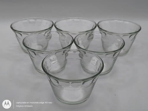Juego De Moldes Gelatineros Flaneros De Vidrio Vintage 6pz Transparente