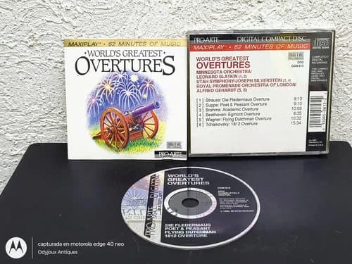 Cd World's Greatest Overtures: Compilation Strauss 1987 Usa — Audio vintage, años 80s