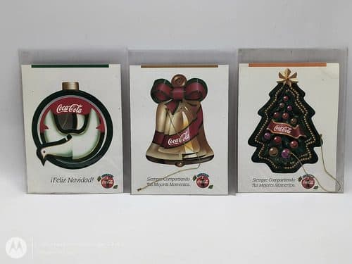 Decorines Coca Cola Colección Esferas Cartón Lote 3pz 90's — Coleccionables vintage, años 90s