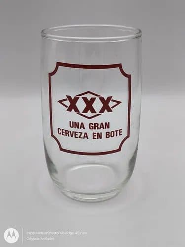Vaso De Cristal Vintage Promocional Cerveza Xxx Circa 60's Transparente