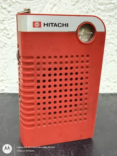 Radio Transistor Antiguo Hitachi Am Th-623 Rojo Portátil