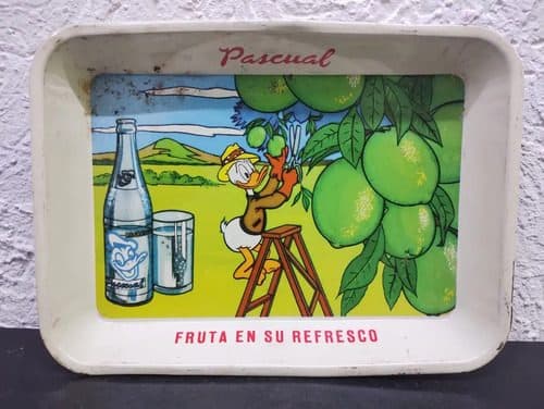 Mini Charola Metálica Pascual Refresco Limón Vintage 80's Multicolor