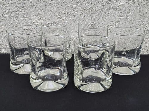 Set Vasos De Whisky Torcido Old Fashion Cristal Vintage 6pz Transparente — Coleccionables vintage
