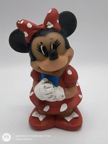 Figura Minnie Mouse Disney Antigua Vintage Tipo Vinilo 11cm