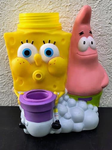 Vaso Bob Esponja Y Patricio Burbujas 2003 Viacom Original Amarillo Y Rosa — Coleccionables vintage, años NOW
