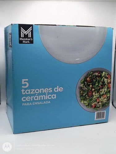 5 Tazones De Cerámica Para Ensalada Member's Mark B40-5pc-31 Blanco