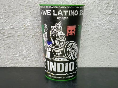Vaso Promocional Concierto Vive Latino 2024 Indio Negro/verd Negro/verde — Coleccionables vintage, años NOW