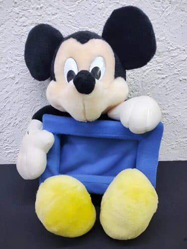 Peluche Mickey Mousse Porta Retrato Disney Vintage Original Negro Azul Amarillo Con Rojo — Coleccionables vintage, años 90s