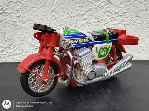 Motocicleta De Fricción Charger Retro Vintage Incompleta Rojo