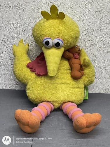 Peluche Big Bird Con Osito Plaza Sésamo 2000 Retro Tycoon Amarillo