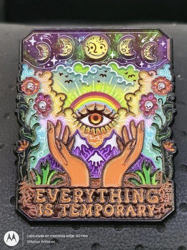 Pin/broche Espiritual Hippie Energy Todo Es Temporal Metal Colores Arcoiris Pin/broche Espiritual Hippie Energy "todo Es Temporal" Metal 3.6cm
