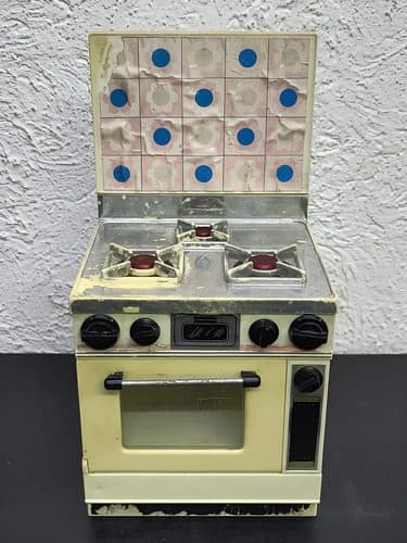 Mini Estufa Juguete De Pilas Vintage 70's De Plástico Beige