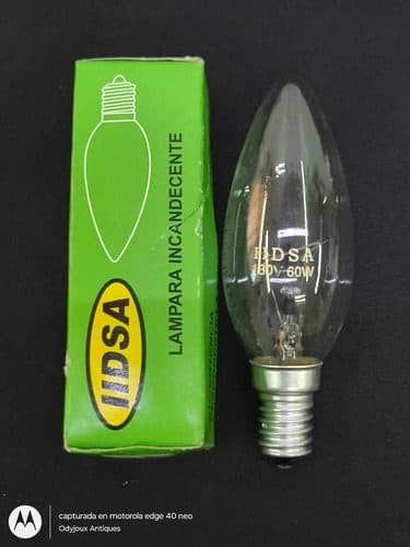 Foco Tipo Vela 60w Iidsa Candil Base E14 Incandescente 10cm Incandescente