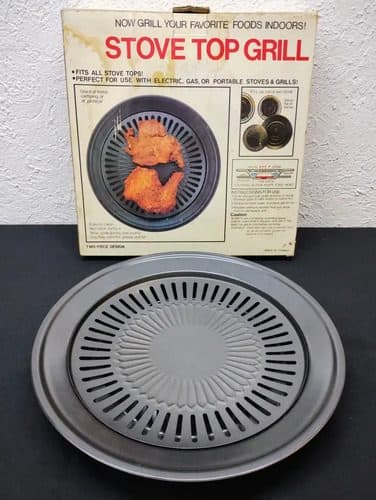 Stove Top Grill Vintage Bandejas Para Asar Barbacoa En Caja Negro — vintage México