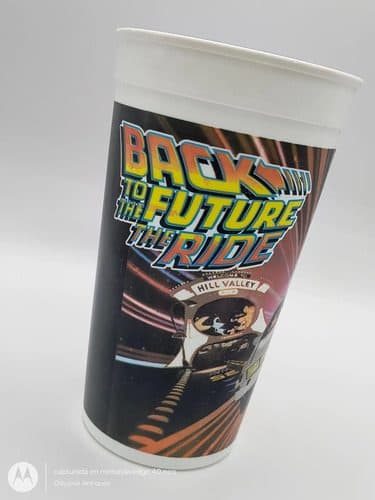 Vaso Volver Al Futuro Universal Studios Florida Retro 80's Negro Con Colores