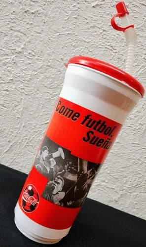 Vaso Deportivo Toma Coca Cola Colección Come Fútbol Completo Rojo Con Blanco — Coleccionables vintage, años 90s