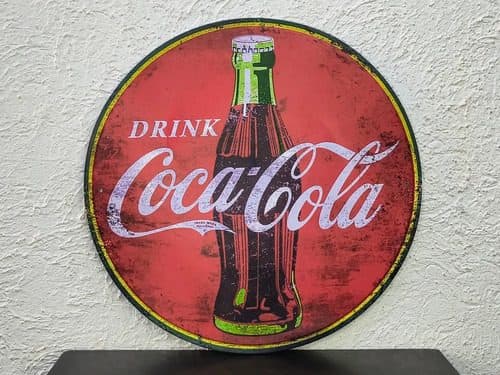 Anuncio Circular Metálico Coca Cola Tipo Vintage Retro 30cm