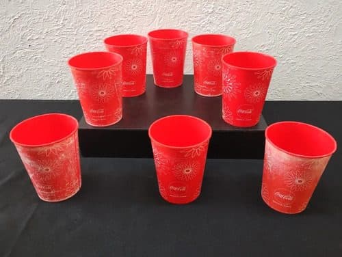 Vasos Coca Cola Siente El Sabor 8pack Lote Vintage Original Rojo — Coleccionables vintage