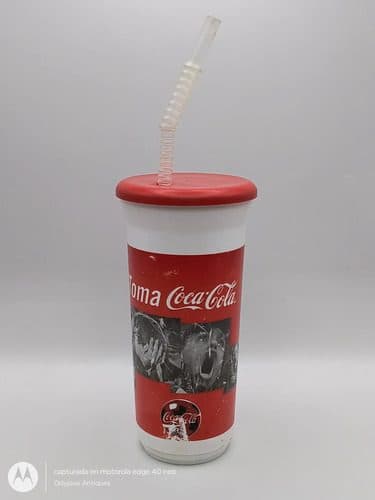 Vaso Deportivo Toma Coca Cola Coleccion Come Fútbol Sueña Rojo Con Blanco — Coleccionables vintage