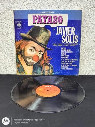 Disco Lp Acetato Javier Solis - Payaso 1965 Cbs México Edición Limitada