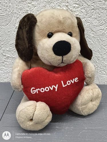 Peluche Perro Con Corazón Groovy Love Kellytoy Usa 30cm Marrón Claro