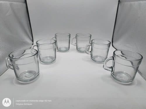 Juego 6 Tazas Lizas De Vidrio Transparente 275ml Transparente Taza Lisa De Vidrio