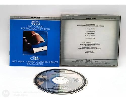 Cd Antonio Vivaldi - Five Concerti For Recorder And Strings — Audio vintage, años 80s