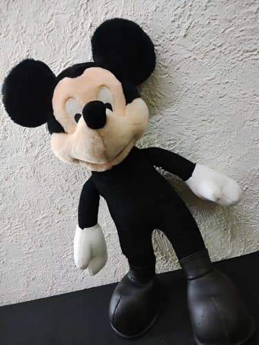 Peluche Mickey Mouse Walt Disney Vintage 90's 43cm Usado Negro