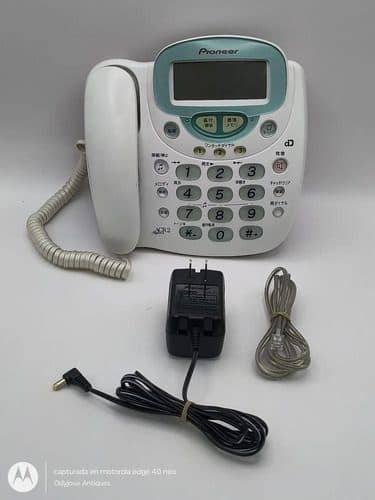 Teléfono Pioneer Japonés Tf-v51 Retro De Colección Funciona Blanco Con Verde Agua