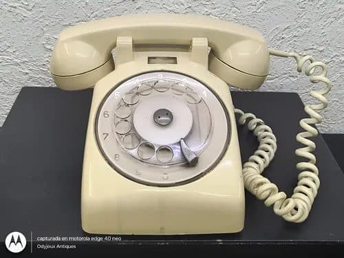 Teléfono Antiguo De Disco Indetel México 70's No Funciona Beige
