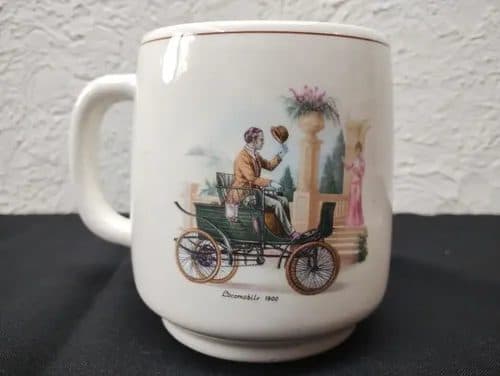 Taza Ceramica Vintage Antigua Locomobile 1900 Usada — Decoración vintage