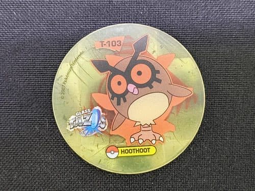 Tazo Pokémon Glass T-103 Hoothoot 2007 Original — Gaming vintage, años NOW