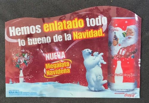 Afiche/publicidad Coca Cola Megalata Navideña Año 2006 10cm